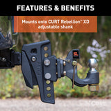 Curt - Rebellion XD Pintle Mount Attachment - 45950
