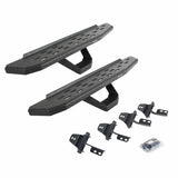 Go Rhino 6969264810T - RB30 Running Boards with Mounting Brackets & 1 Pair of Drops Steps Kit - Protective Bedliner Coating