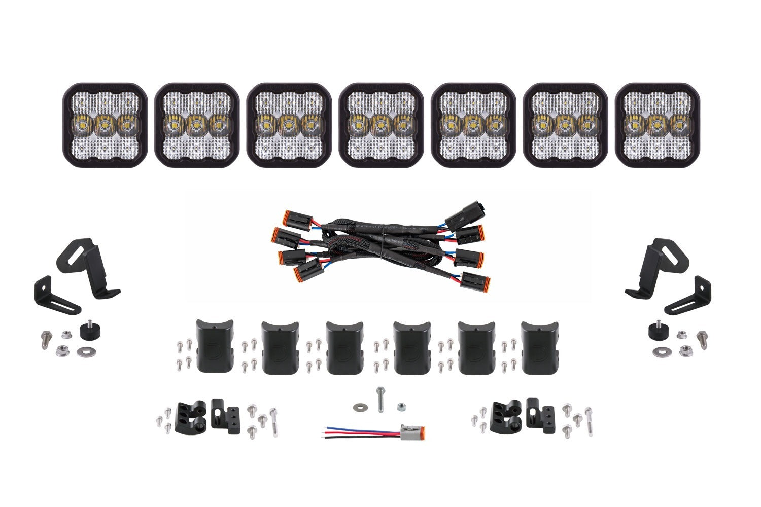Diode Dynamics - SS5 Sport Universal CrossLink 7-Pod Lightbar White Combo - DD6800
