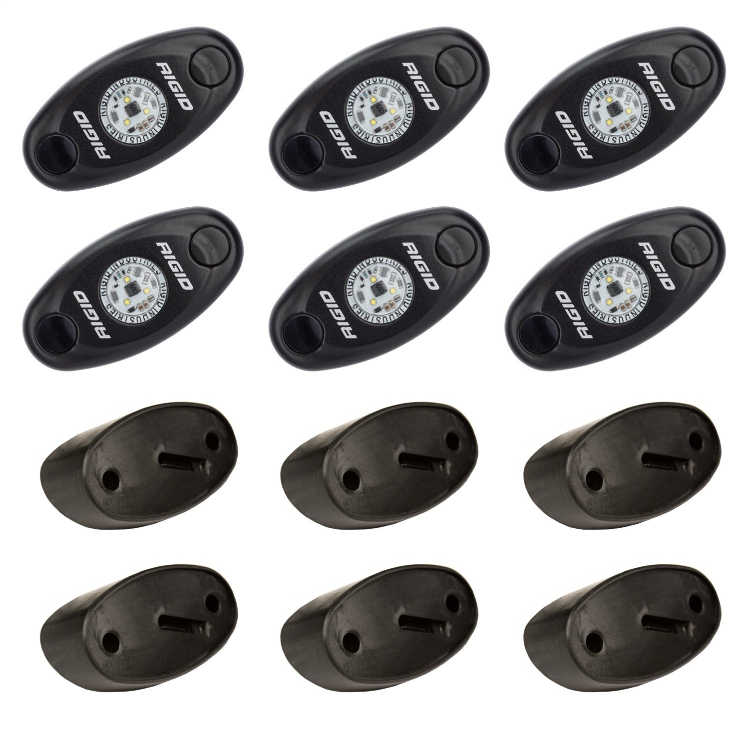 RIGID - A-Series Rock Light 6-Pack Kit Amber - 400293