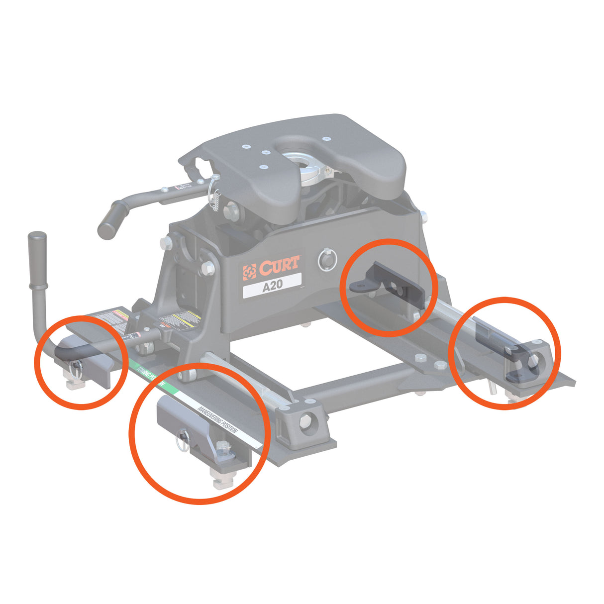 Curt - Replacement 5th Wheel Puck System Handles for Chevrolet / GMC (Fits 16023) - 19207