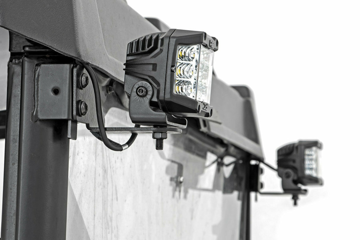 Rough Country - LED Light - RR Cage Mount - 2" Chrome Pair - Wide Angle - Polaris Ranger 1000 Ranger XP 900 1000 - 93144