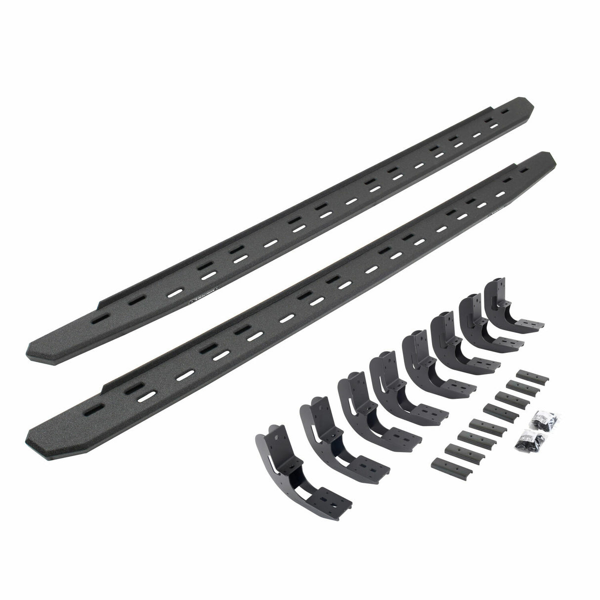 Go Rhino 69604887ST - RB30 Slim Line Running Boards with Mounting Bracket Kit - Protective Bedliner Coating