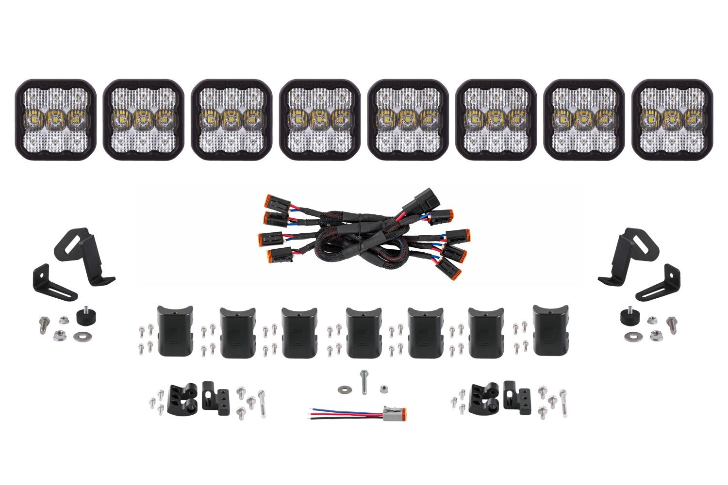 Diode Dynamics - SS5 Sport Universal CrossLink 8-Pod Lightbar White Combo - DD6802