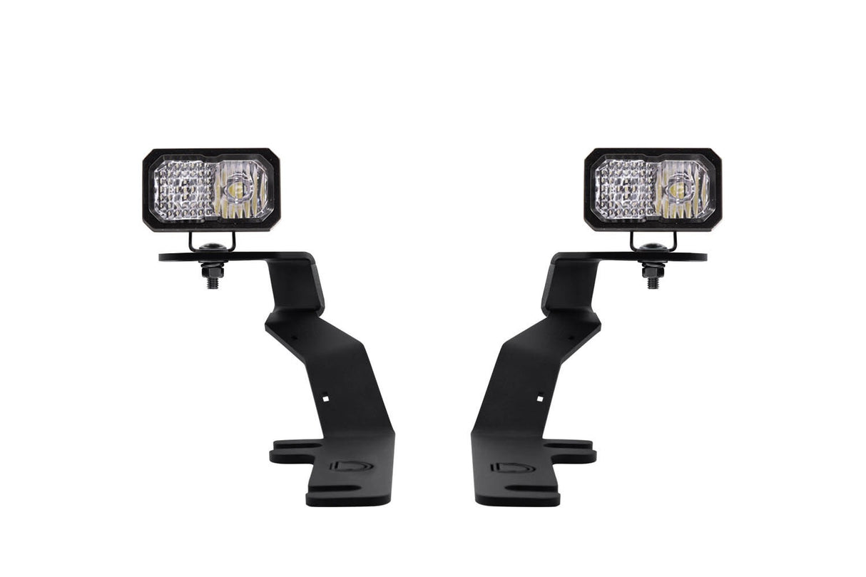 Diode Dynamics DD6571 Allows you to mount two Stage Series 2"?LED Pods above the hood.