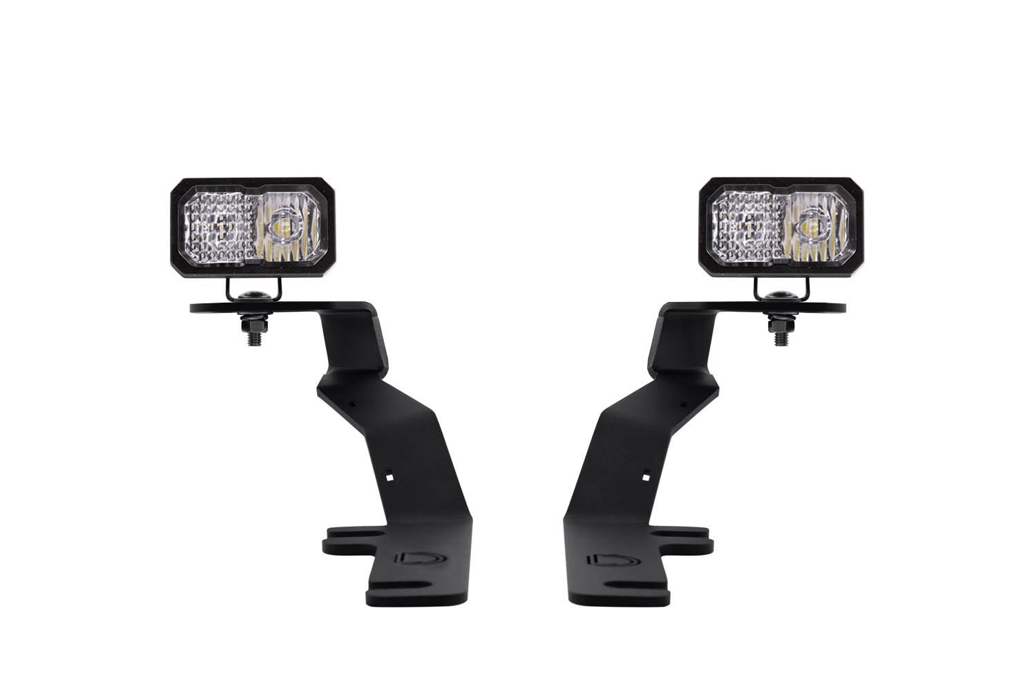 Diode Dynamics DD6571 Allows you to mount two Stage Series 2"?LED Pods above the hood.