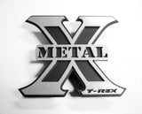 T-Rex Grilles - T-Rex Grilles 6710016 X-Metal Logo, Black, Brushed, Mild Steel, 1 Pc, Bolt-On - 6710016