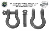 Overland Vehicle Systems - Buy Recovery Shackle D Ring 3/4 Inch 4.75 Ton Grey - 19010206