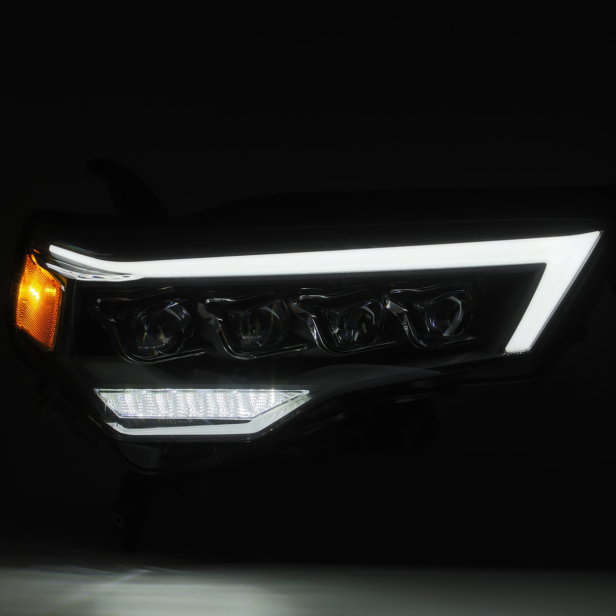 AlphaRex 880723 LED Projector Headlights Plank Style Design Midnight Black
