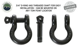 Overland Vehicle Systems - Recovery Shackle 19019901 3/4 4.75 Ton Black - 19019901