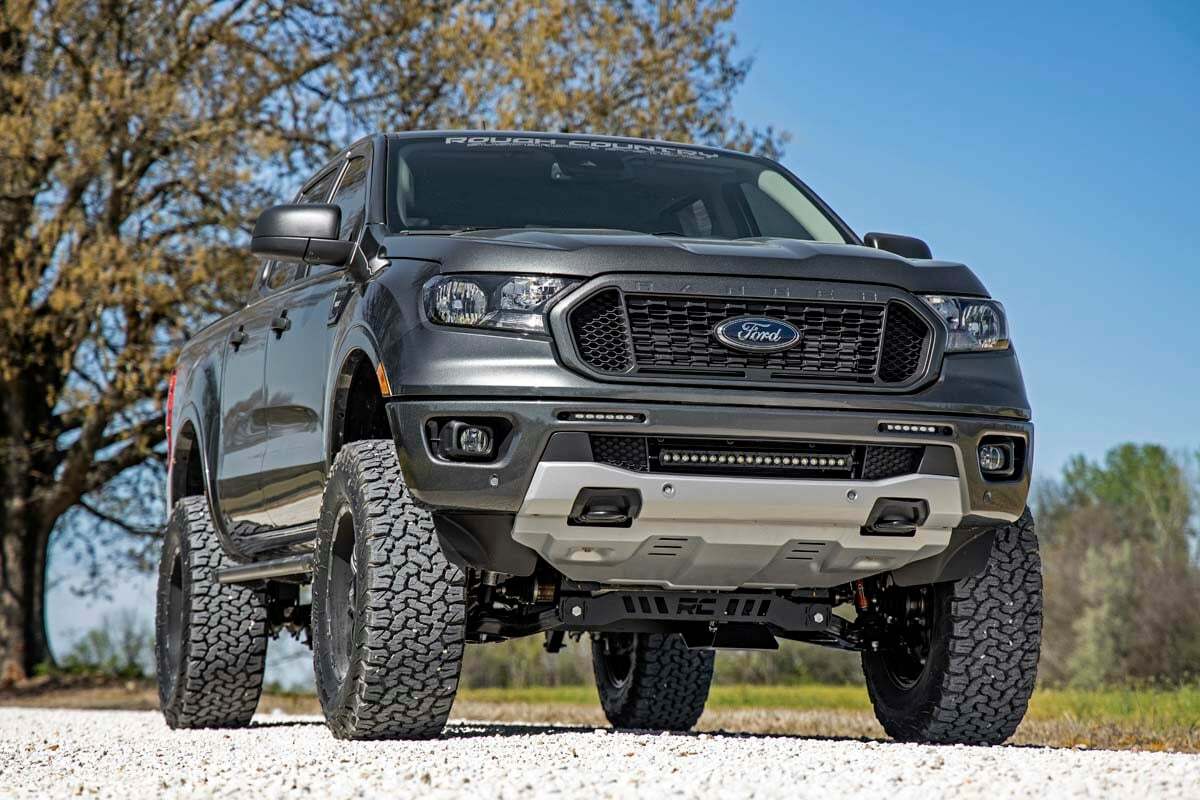 Rough Country - LED Light Kit - Bumper Mount - 6" Black Slimline Pair - Ford Ranger (19-23) - 70829