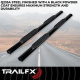 TrailFx - 4" Oval Straight Step Bar For Nissan Frontier Crew- Black (2940413053)