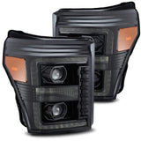 AlphaRex 880143 LED Projector Headlights Plank Style Design Midnight Black