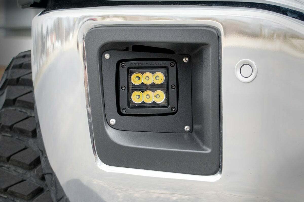 Rough Country - LED Light Kit - Fog Mount - 2" Black Pair - GMC Sierra 1500 (14-15) - 70689