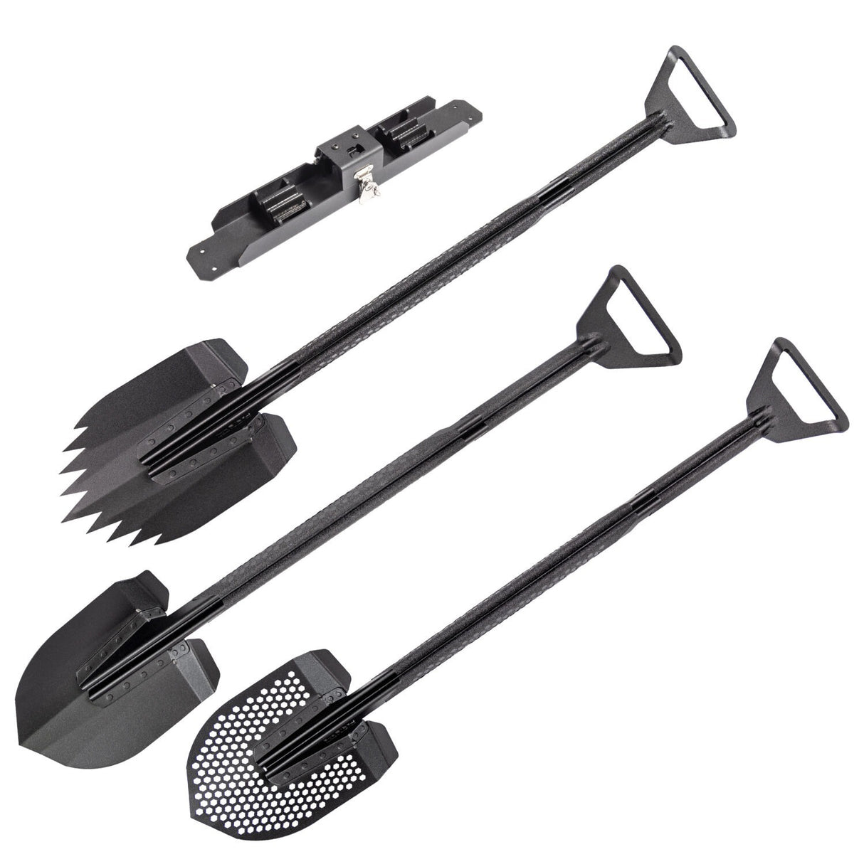 Go Rhino - XG-RS50100T - Xventure Gear - Three Amigos Shovel Kit with XSR/SRM Mouting Bracket Kit - Textured Black