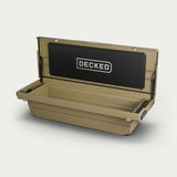 Decked - Truck Bed Tool Box - Tan - Includes Two (2) D-Ring Cargo Tie Downs And Two (2) Tool Tray Pads - Dtb2-Tan