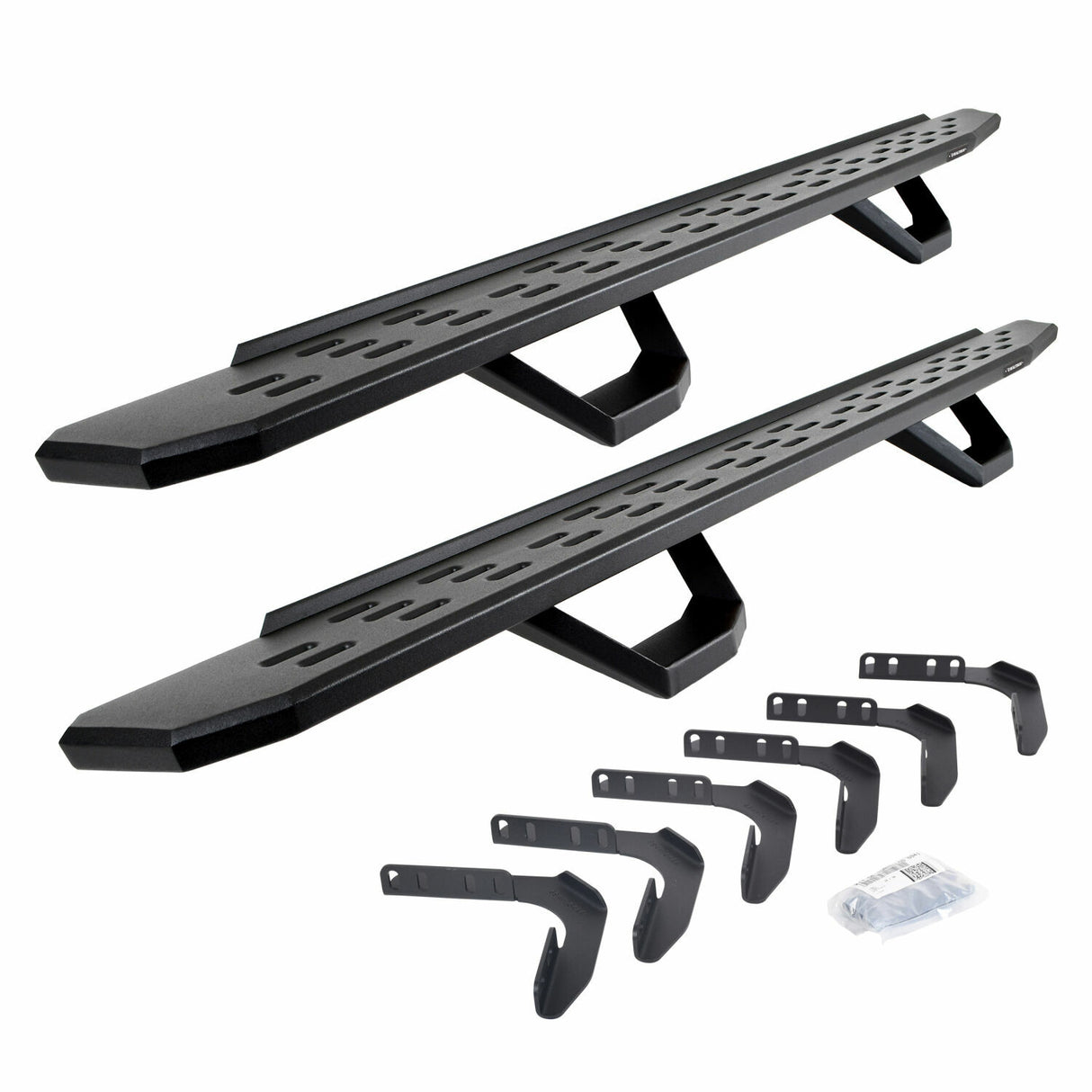 Go Rhino 6961808720C - RB30 Running Boards with Mounting Brackets & 2 Pairs of Drops Steps Kit - Textured Black