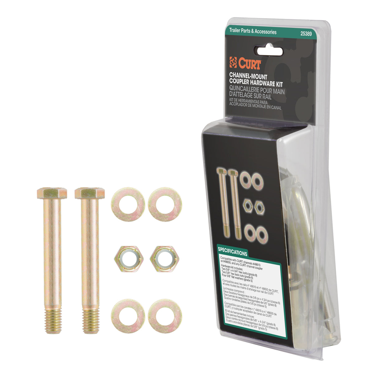 Curt - Channel-Mount Coupler Hardware Kit - 25389