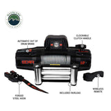 Overland Vehicle Systems - SCAR 12 - 12,000 lb. Winch With Steel Cable and Wireless Remote - 19119901