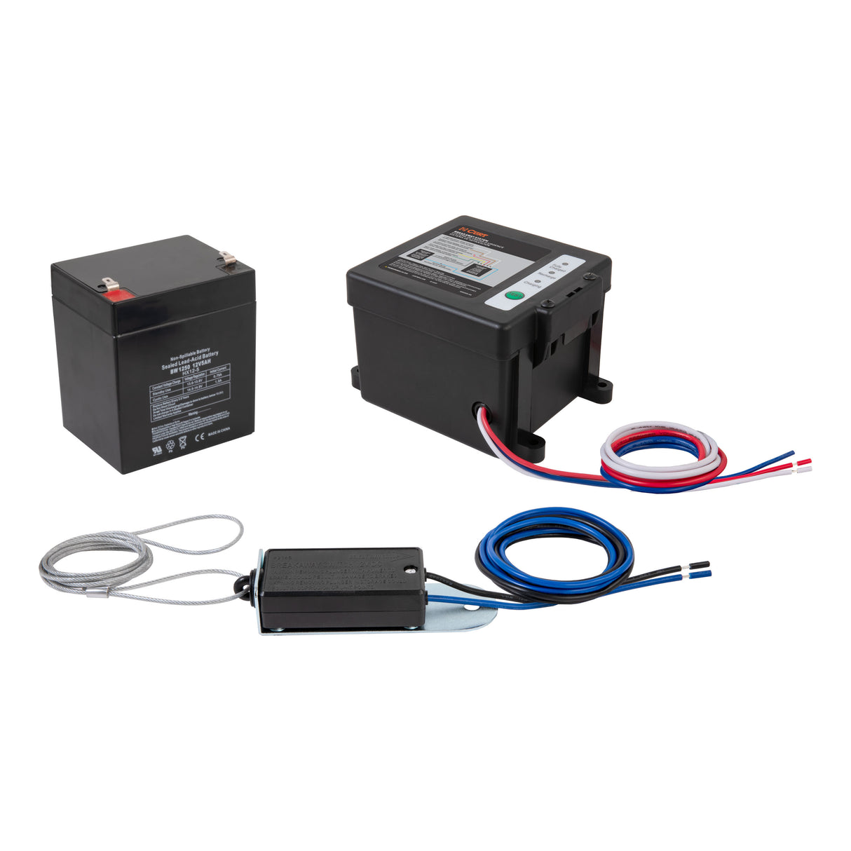 Curt - Push-to-Test Breakaway Kit with Side-Load Battery - 52042