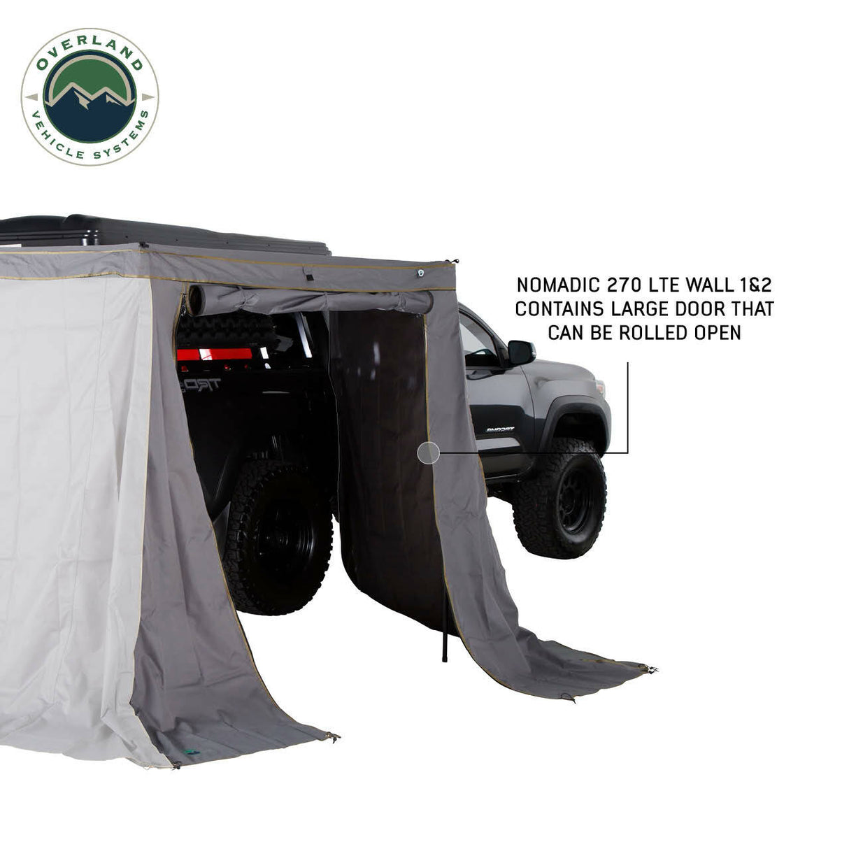 Overland Vehicle Systems - Nomadic Passenger Side Walls 1 & 2 270 LTE Awning Wall Kit - 18349909