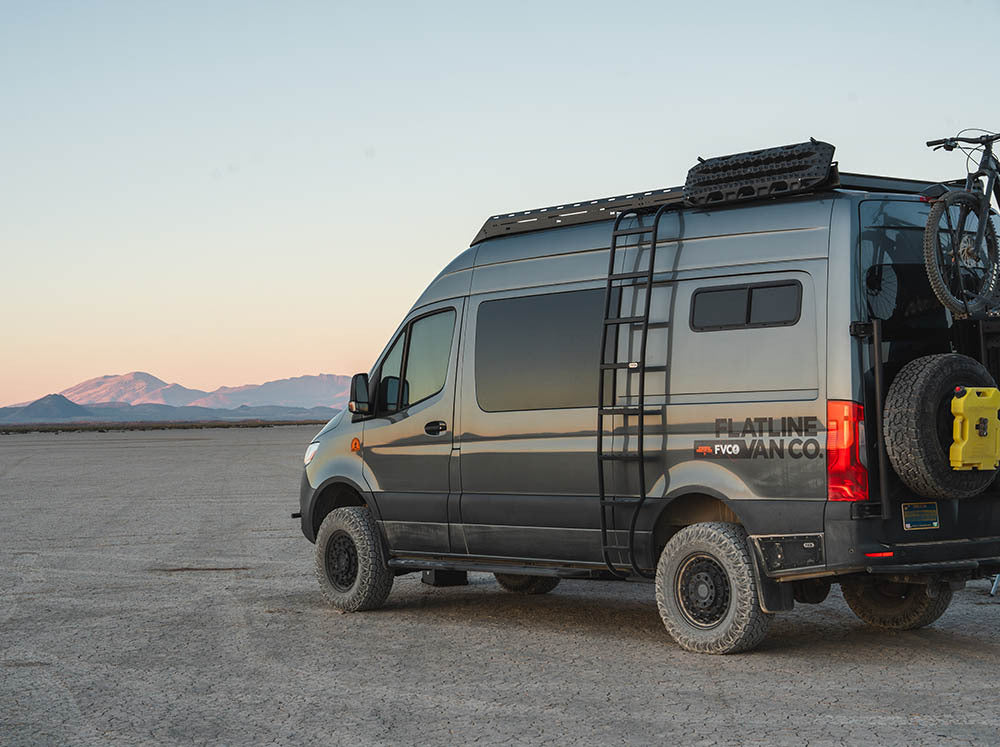 Flatline Van Co. - 2007-2025 Mercedes-Benz Sprinter Wheel Wrap Side Ladder - SP0206B