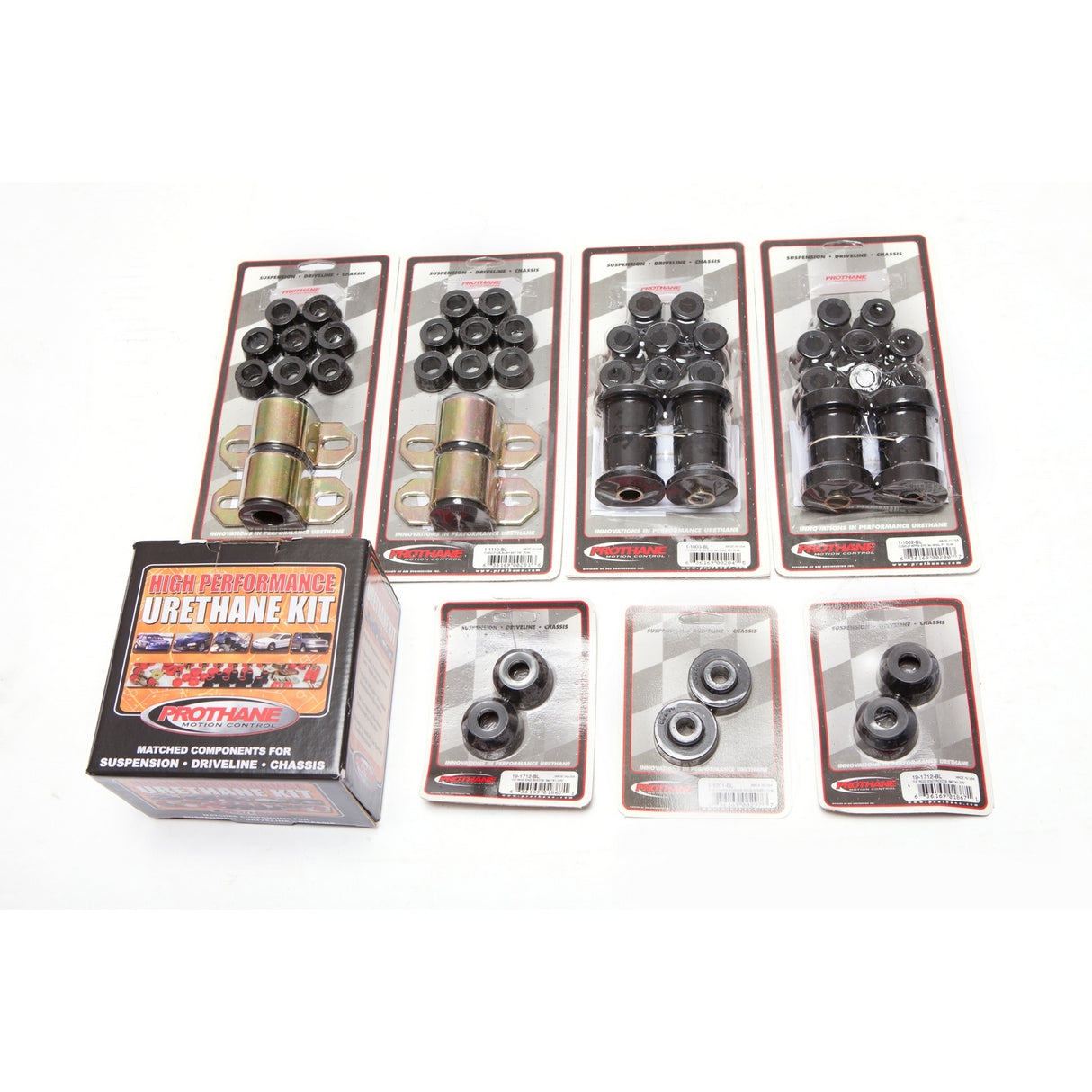 Rugged Ridge 1-2002BL This black polyurethane bushing kit from Prothane fits 76-79 Jeep CJ5 and CJ7.