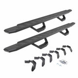Go Rhino 6961268020T - RB30 Running Boards with Mounting Brackets & 2 Pairs of Drops Steps Kit - Protective Bedliner Coating