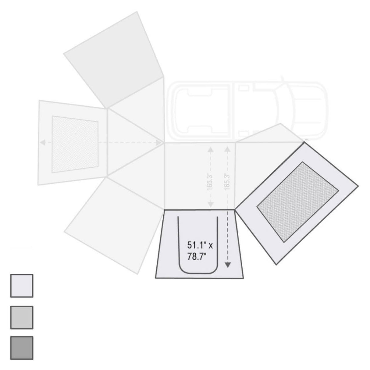 Overland Vehicle Systems - 270 Awning Wall 1 Passenger Side Wall with Door & Window - 18129910