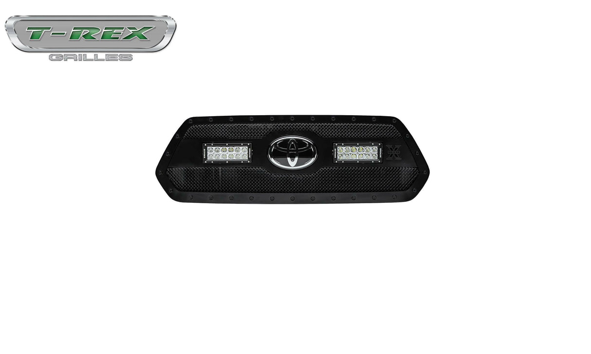 T-Rex Grilles - 1 Pc Small Mesh Mild Steel Stealth Torch Grille Insert - Includes Universal Wiring Harness - 6319511-BR