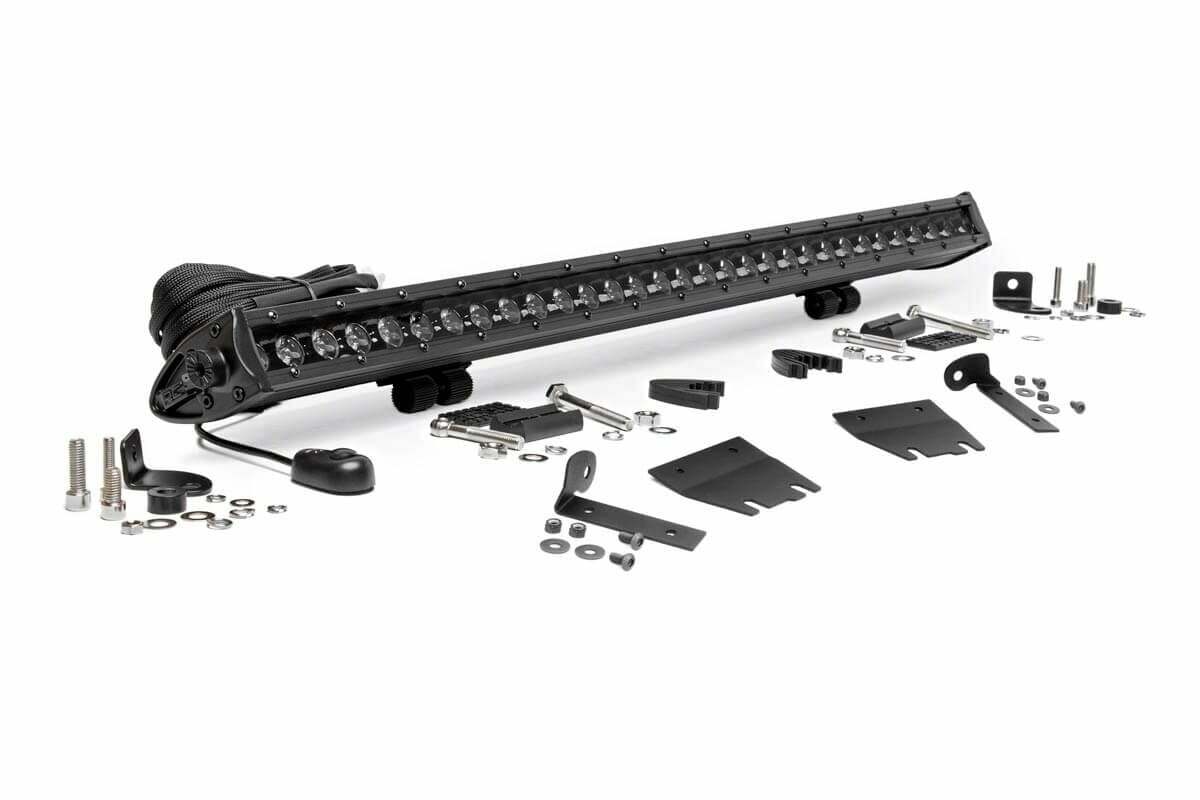 Rough Country - Jeep 30-inch LED Hood Kit (18-21 Wrangler JL, 20-21 Gladiator JT - Black-Series) - 70054