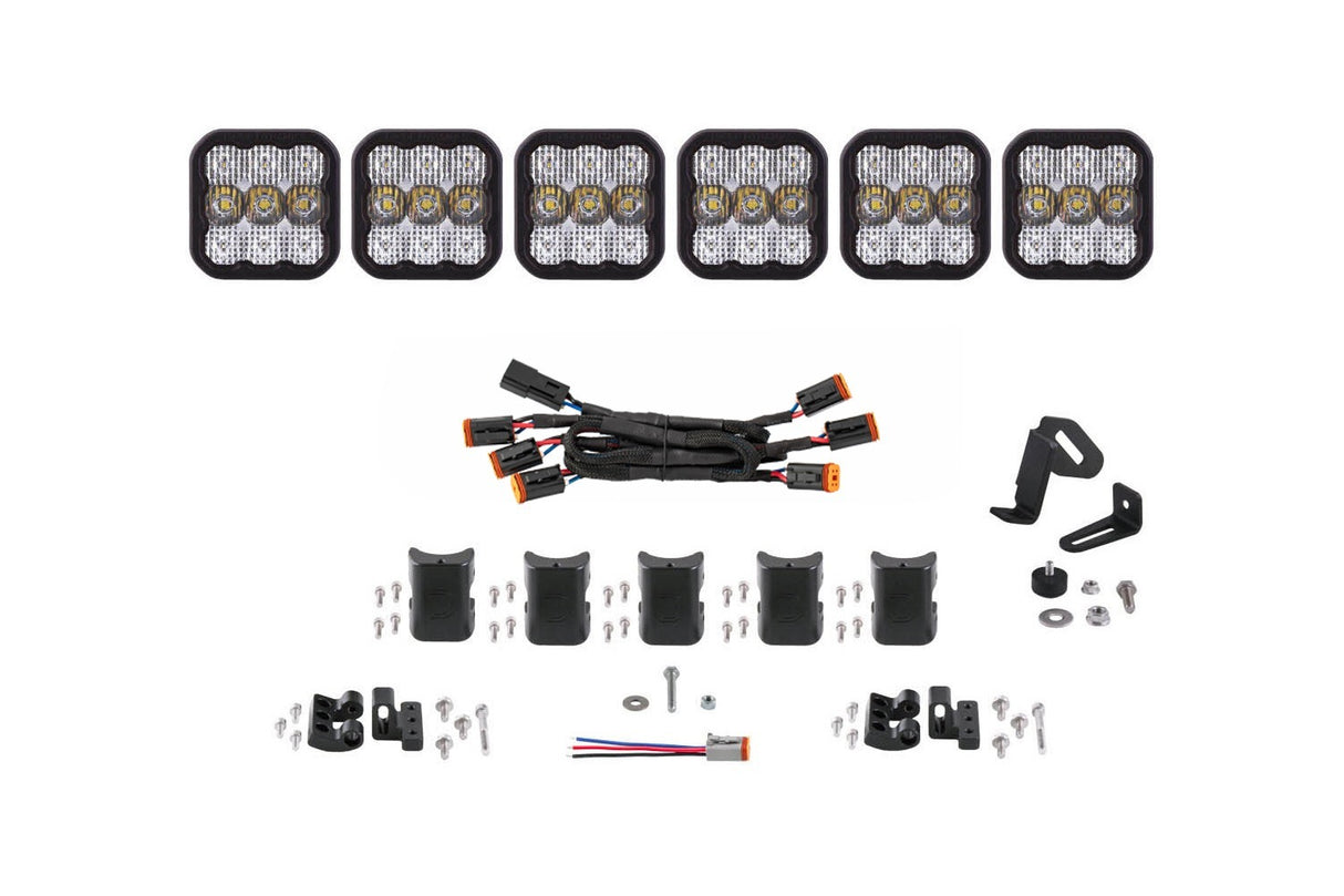 Diode Dynamics - SS5 Sport Universal CrossLink 6-Pod Lightbar White Combo - DD6798