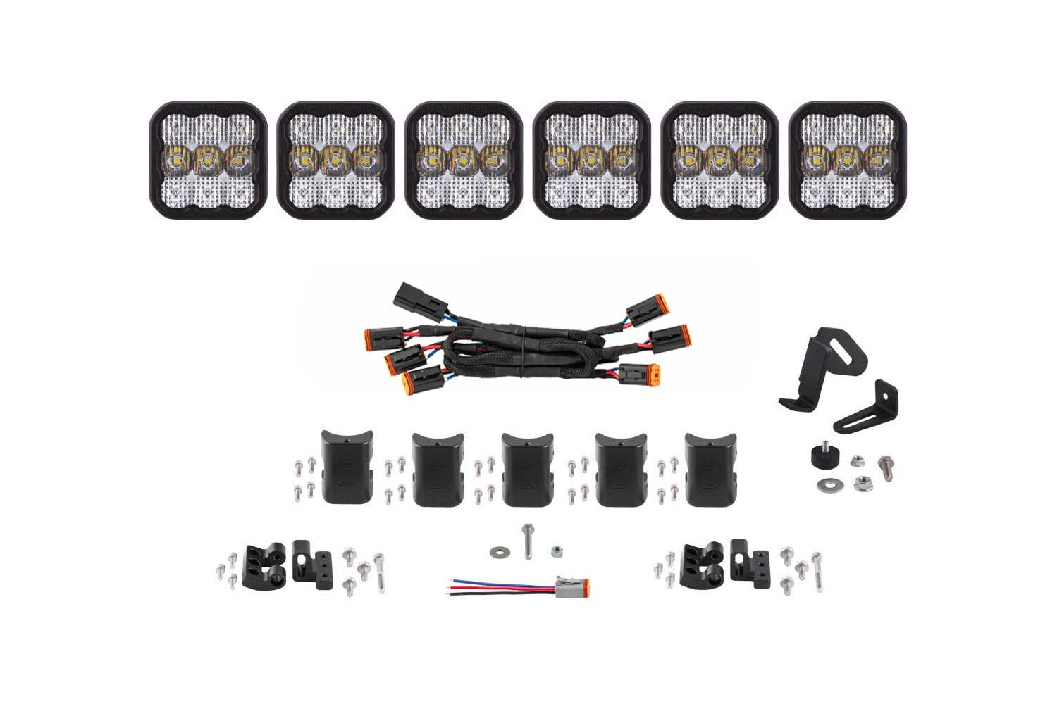 Diode Dynamics - SS5 Sport Universal CrossLink 6-Pod Lightbar White Combo - DD6798