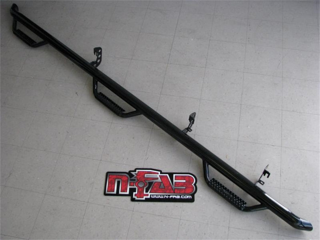 N-FAB - Nerf Step Bar Wheel To Wheel W/bed Access; Black Powder Coated; 6 Step; 3 In. Tube; - C07105QC-6