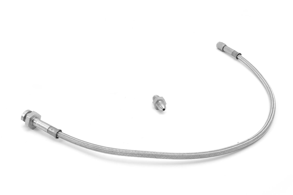 Front Brake Hoses, Stainless Steel, Drum; 76-78 Jeep CJ5/CJ7