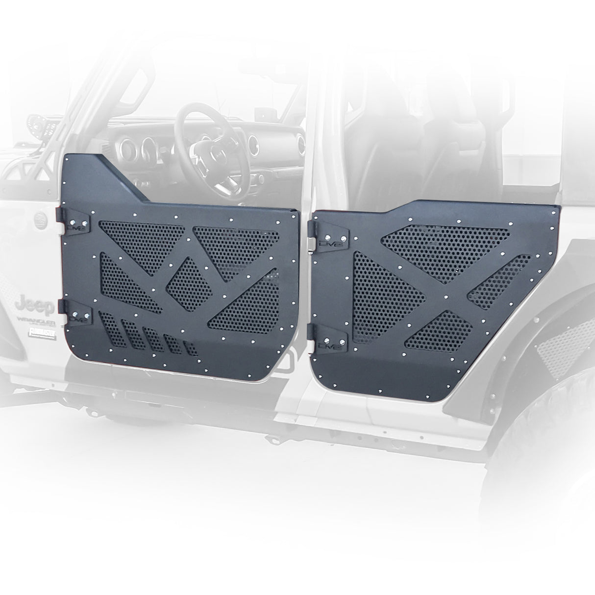 DV8 Offroad - Jeep JL & JT Half-Doors With Aluminum Mesh - HDJL-01R