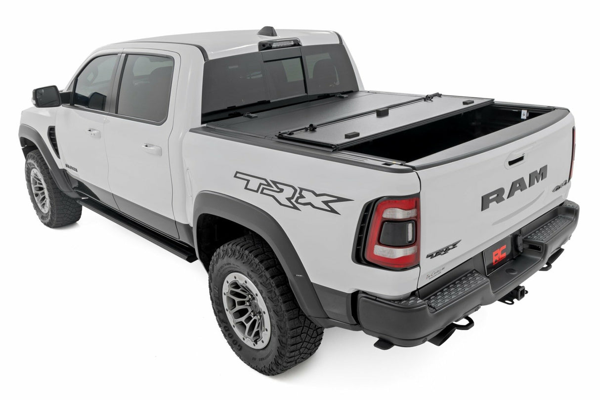 Rough Country - Hard Tri-Fold Flip Up Bed Cover - 6'4" - Ram 1500 (19-23) 1500 TRX (21-23) - 49320650