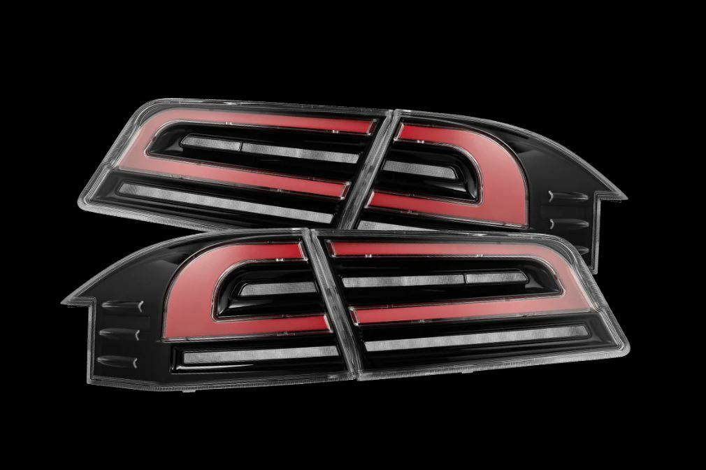 AlphaRex 601130 LED Taillights Black Red