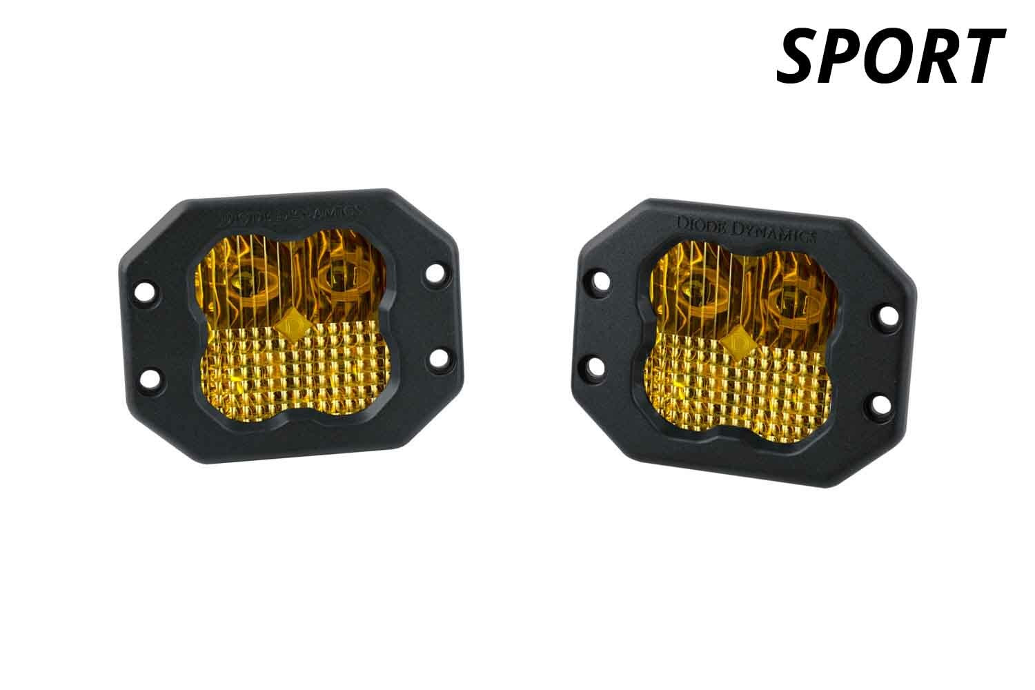 Diode Dynamics - SS3 Sport ABL Yellow Flood Flush (pair) - DD6925P