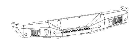 Go Rhino 373120T - Rockline Rear Full Width Bumper - Textured Black