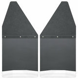 Husky Liners - Kick Back Mud Flaps 12in. Wide - Black Top and Stainless Steel Weight - 17100