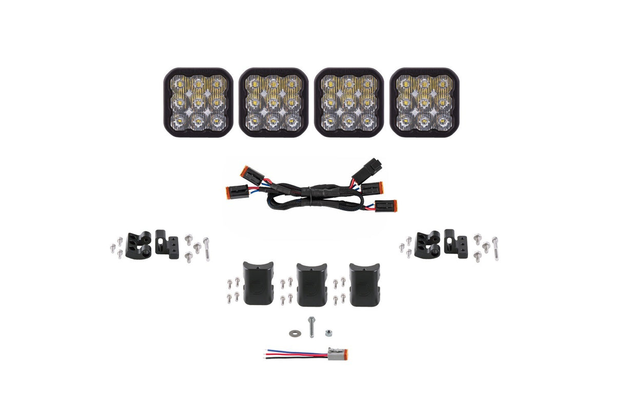 Diode Dynamics - SS5 Pro Universal CrossLink 4-Pod Lightbar White Driving - DD7252