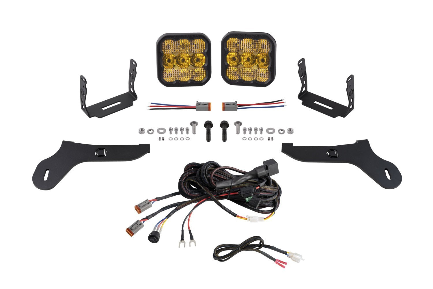 Diode Dynamics - SS5 Bumper LED Pod Light Kit for 2017-2020 Ford Raptor, Sport Yellow Combo - DD7345