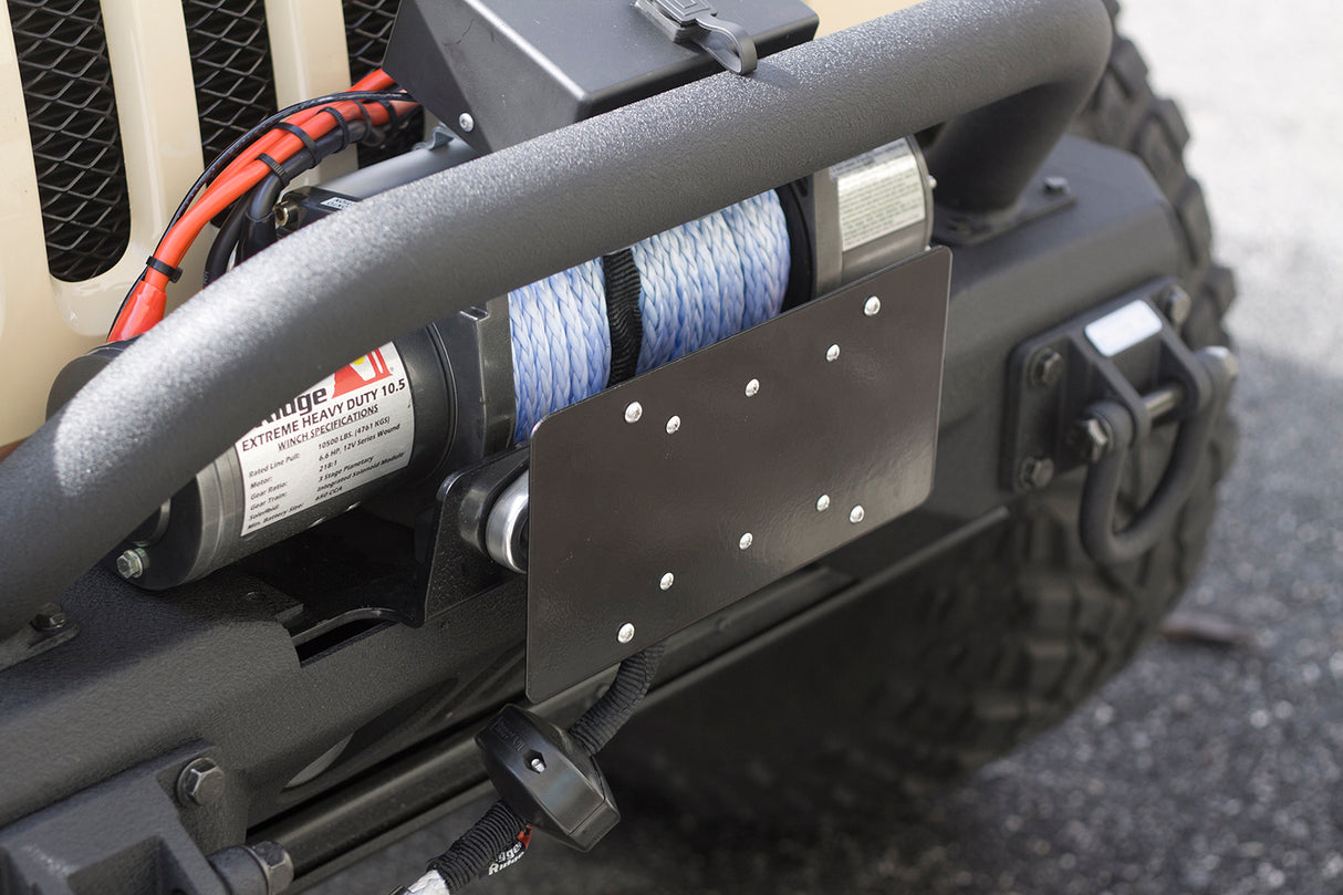 Rugged Ridge - License Plate Mounting Bracket for Hawse Fairlead - 11238.07