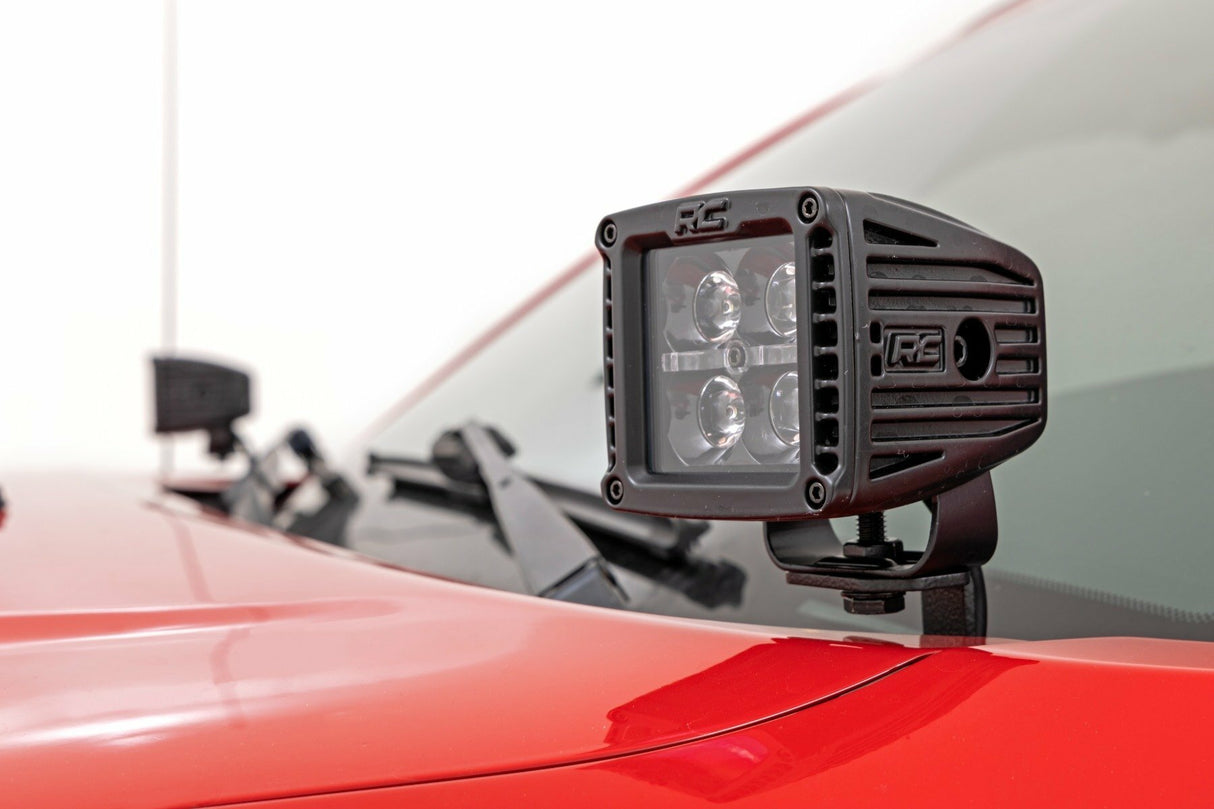 Rough Country - LED Light Kit - Ditch Mount - 2" Black Pair - Spot - Toyota Tacoma (05-15) - 71087