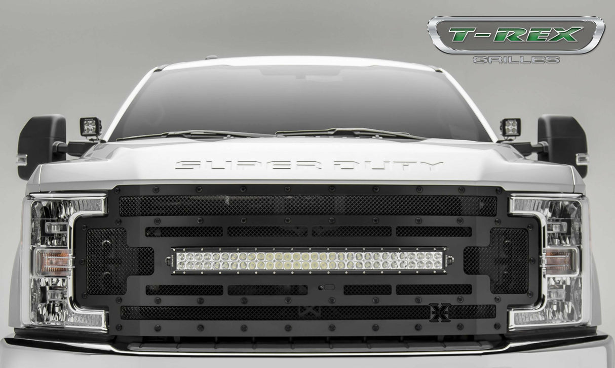 T-Rex Grilles - 1 Pc Small Mesh Mild Steel Stealth Torch Grille Replacement - Includes Universal Wiring Harness - 6315371-BR