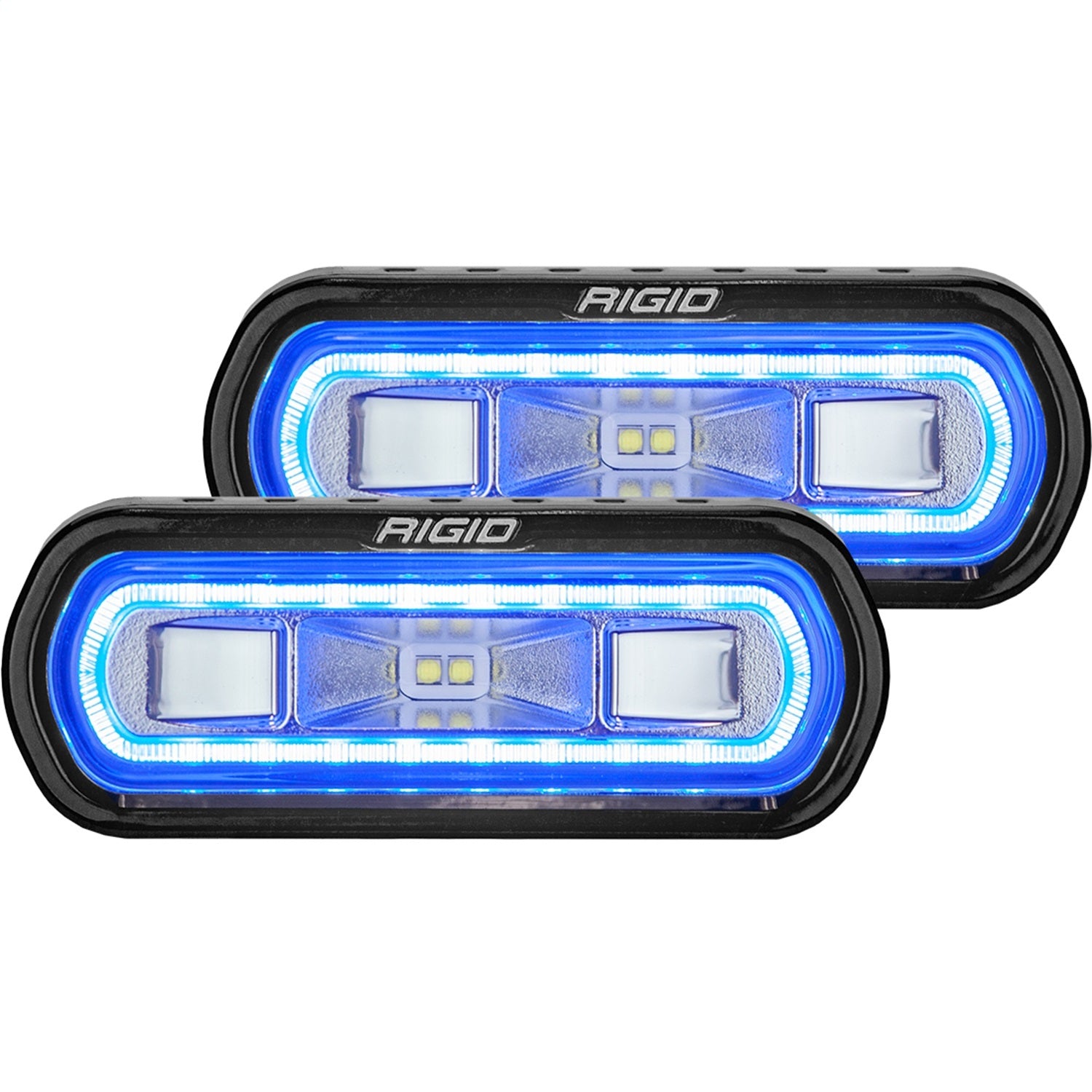 RIGID Industries - 53121 SR-L Series Off-Road Spreader Pod, 3 Wire, Surface Mount, Blue Halo, Pair