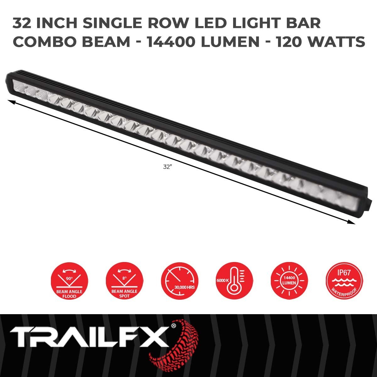 TrailFx - 30" Single Row LED Light Bar (30SRSCM)