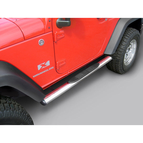 Rugged Ridge - 4 1/4 Inch Oval Side Steps, Stainless Steel; 07-16 Jeep Wrangler JK - 11593.07
