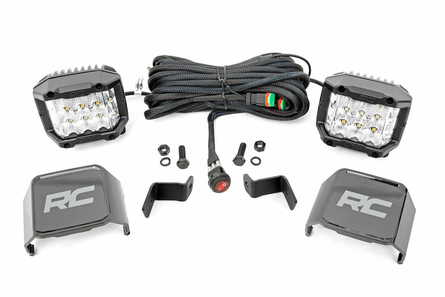 Rough Country - LED Light - Ditch Mount - 2" Chrome Pair - Wide Angle - Ford F-150 (15-23) - 71033